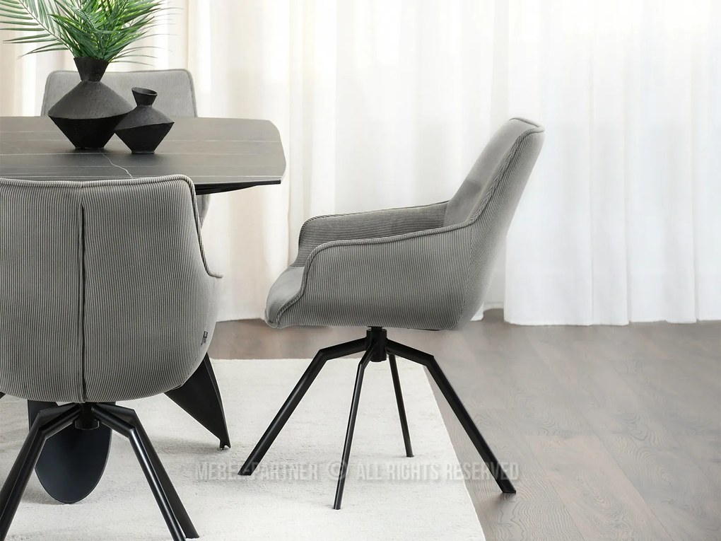 Scaun Liam (gri + negru). Promo -22%. 1111111