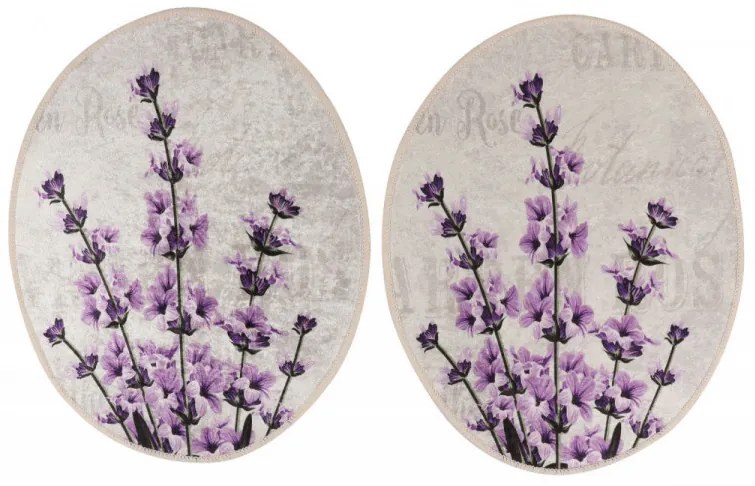 Set 3 Covorase de Baie Lavender, Catifea, Multicolor