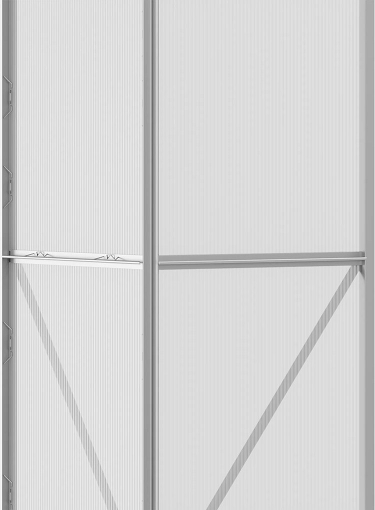 Outsunny Solar de prindere, Ușă glisantă, Ferestre de acoperiș, Policarbonat+Aluminiu, Culoare: Argintiu, 192 x 68 x 196 cm | Aosom Romania