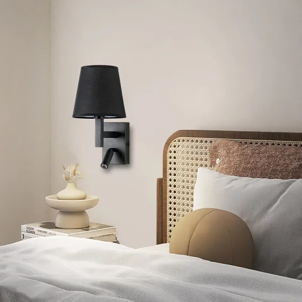 Lampă LED de perete Brilagi DEYA 1xE14/40W/230V + LED/3W negru