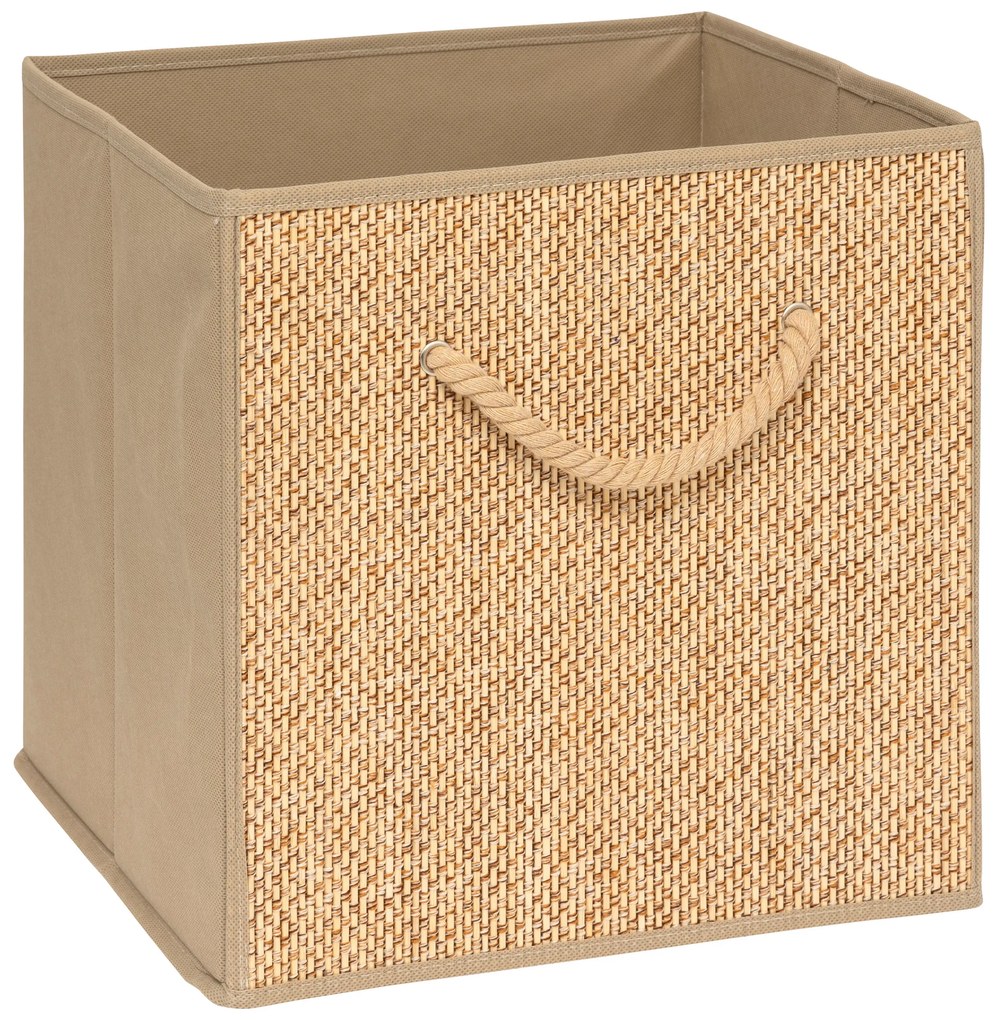 Containere textile pentru depozitarea STEMY, cu mânere, 31 x 31 x 31 cm, bej