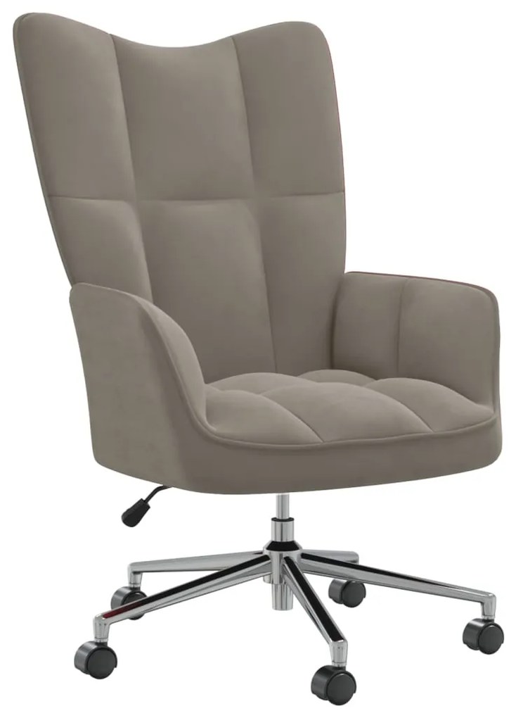 328161 vidaXL Scaun de relaxare, gri deschis, catifea