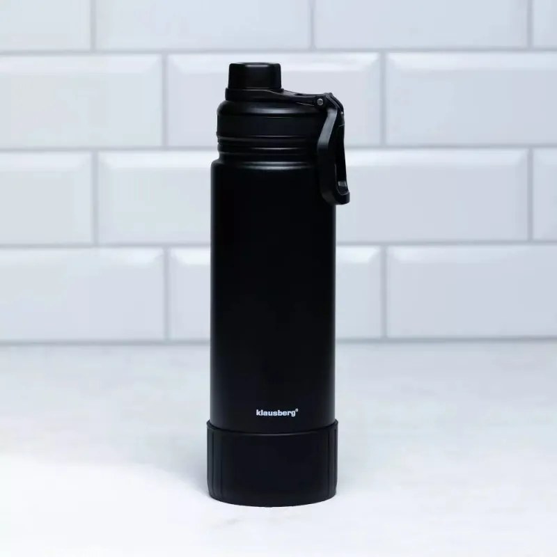 Sticlă termică Klausberg KB 7637, 720 ml, pereți dubli, oțel, negru