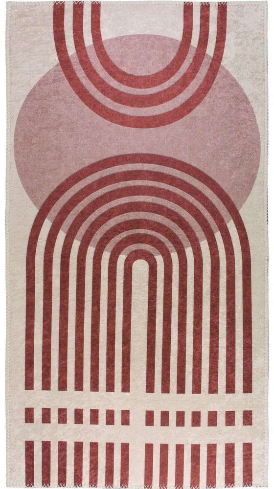 Covor roșu/alb lavabil 160x230 cm – Vitaus