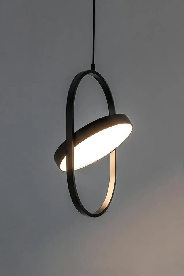 Lustra suspendata LED design minimalist SPINER 19 negru
