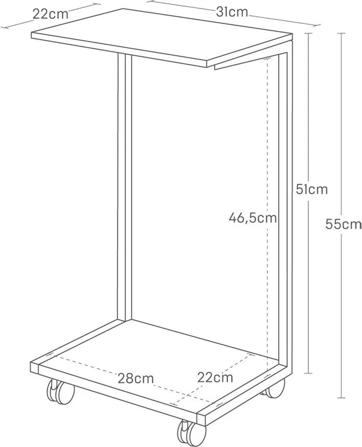 Măsuță auxiliară din metal 22x31 cm Tower – YAMAZAKI