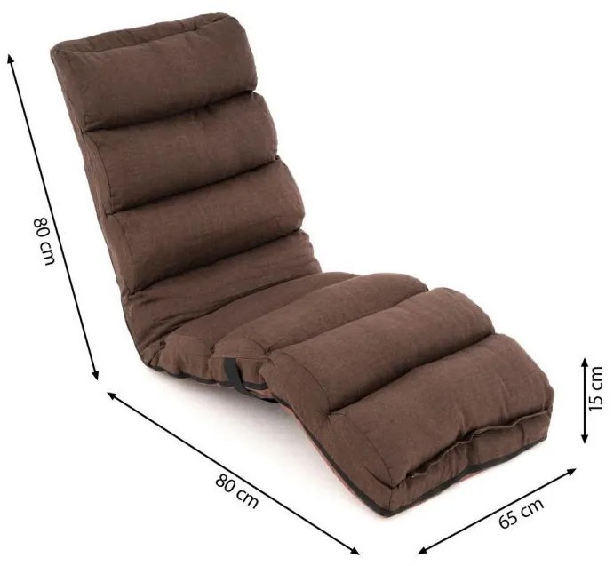Șezlong reglabil, maro