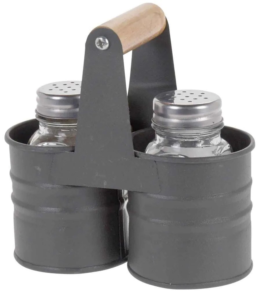 Set piper și sare într-un coș metalic, 13 x 6 cm
