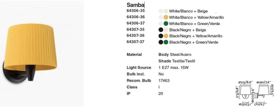 Aplica de perete moderna design elegant SAMBA mini alb/bej