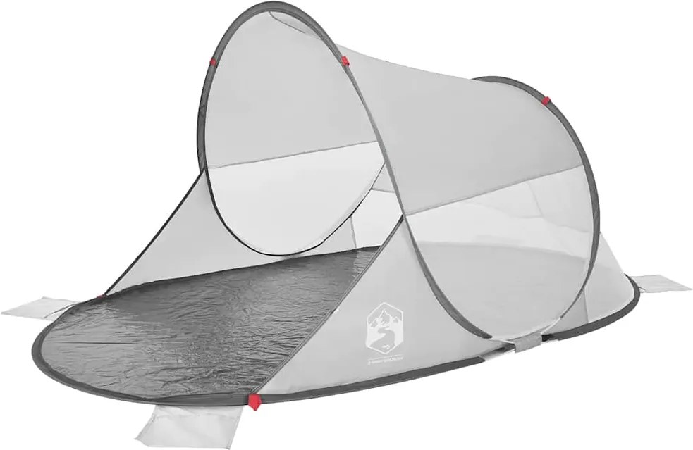vidaXL Cort de plajă pop-up, gri, impermeabil
