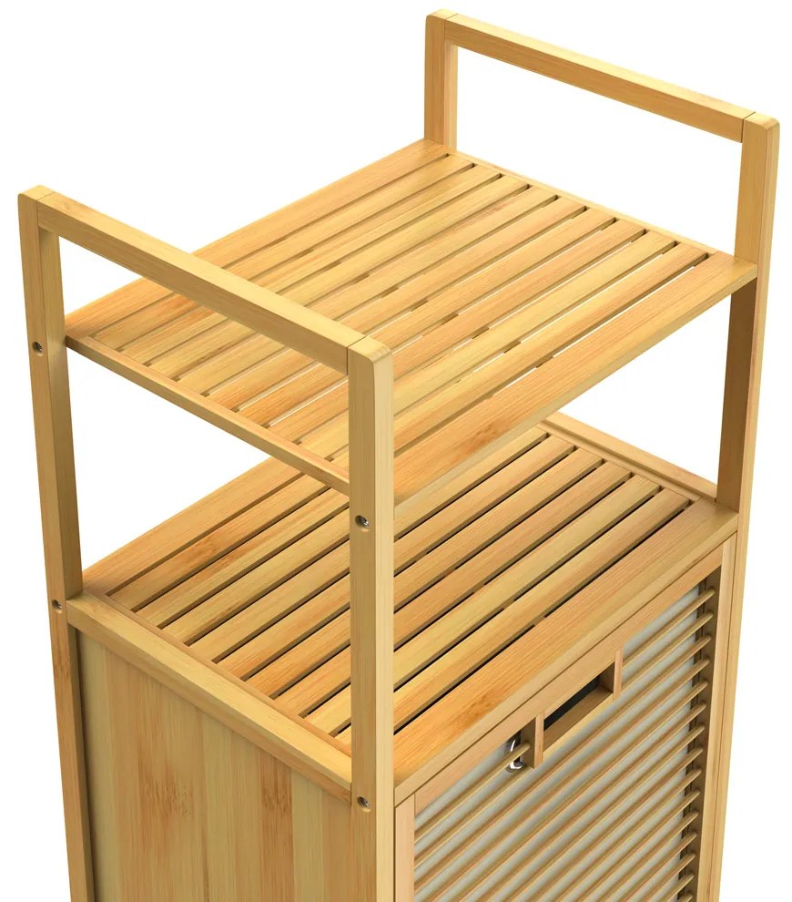 Deuba Raft din bambus cu cos de rufe - 43 l
