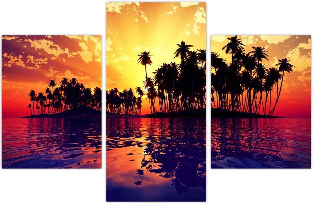 Tablou insulă în apus de soare (90x60 cm)