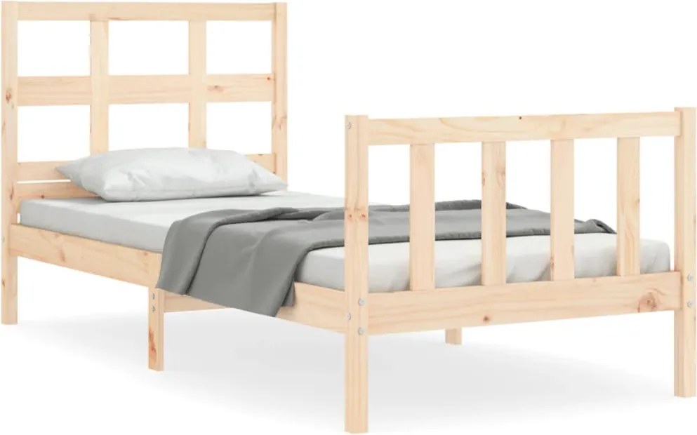 vidaXL Cadru de pat fără saltea, 90x200 cm, lemn masiv pin