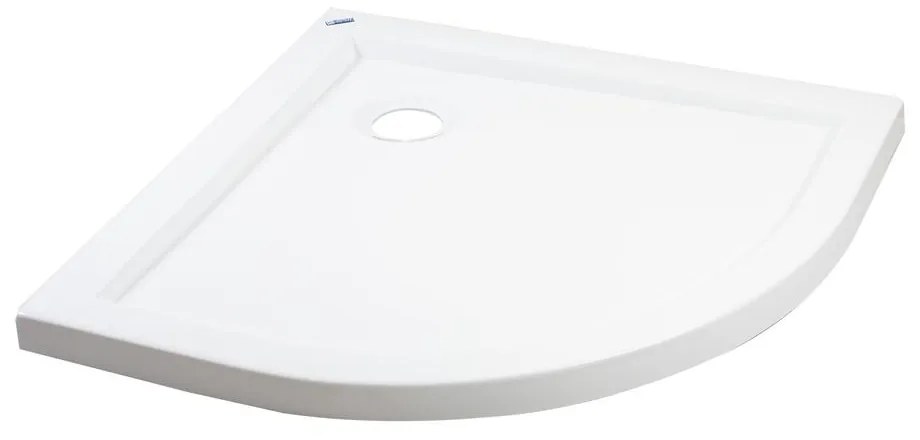 Coria 90x90x5 cm tăviță de duș semicirculară, acrilică, cu sifon inclus
