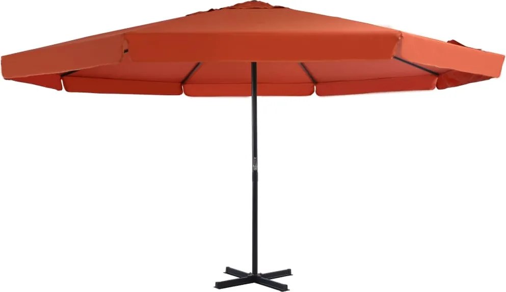 vidaXL Umbrelă de soare exterior cu stâlp aluminiu, cărămiziu, 500 cm