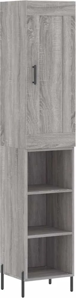vidaXL Dulap înalt, gri sonoma, 34,5x34x180 cm, lemn prelucrat