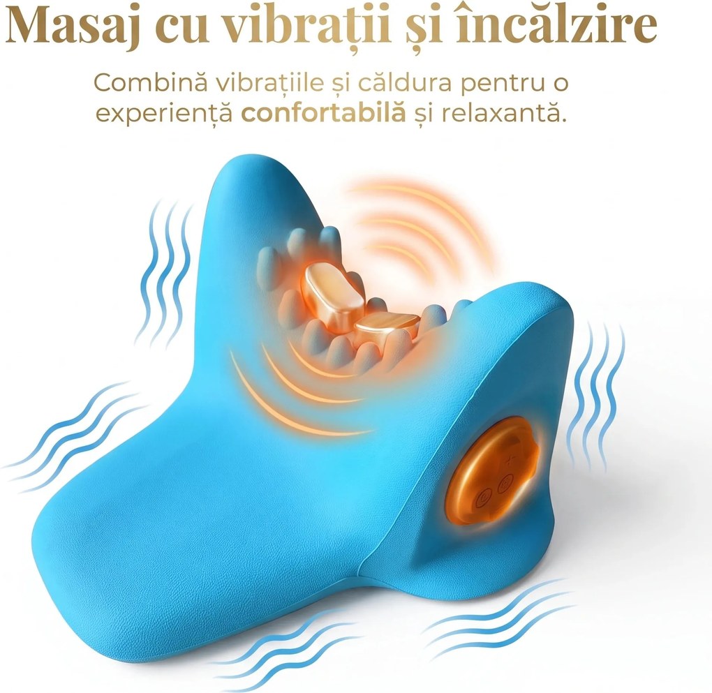 Perna tractiune cervicala cu masaj, vibratii si incalzire, gat si umeri