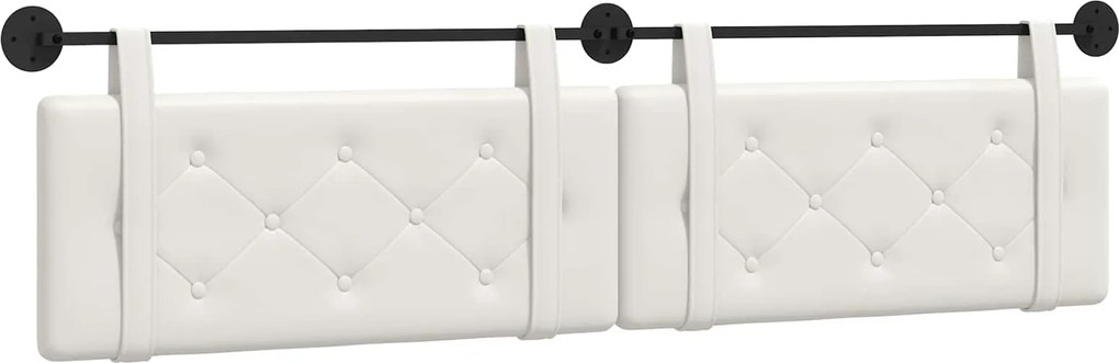 vidaXL Cap de pat suspendat Alb 210 x 55 x 5 cm Piele artificială