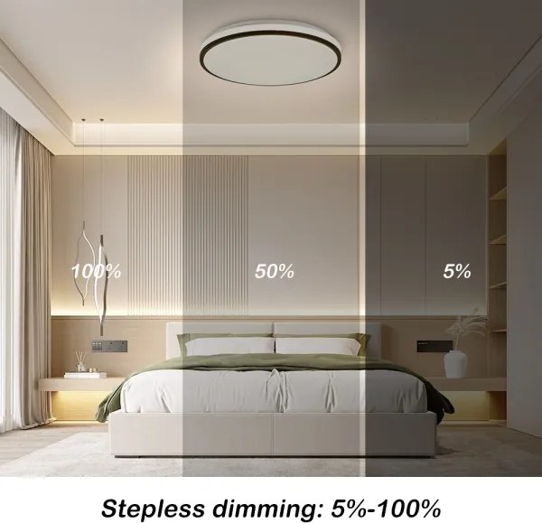 Brilagi - Plafonieră LED SMART reglabilă, 24W, 230V, Ø 38 cm, Wi‑Fi Tuya + telecomandă