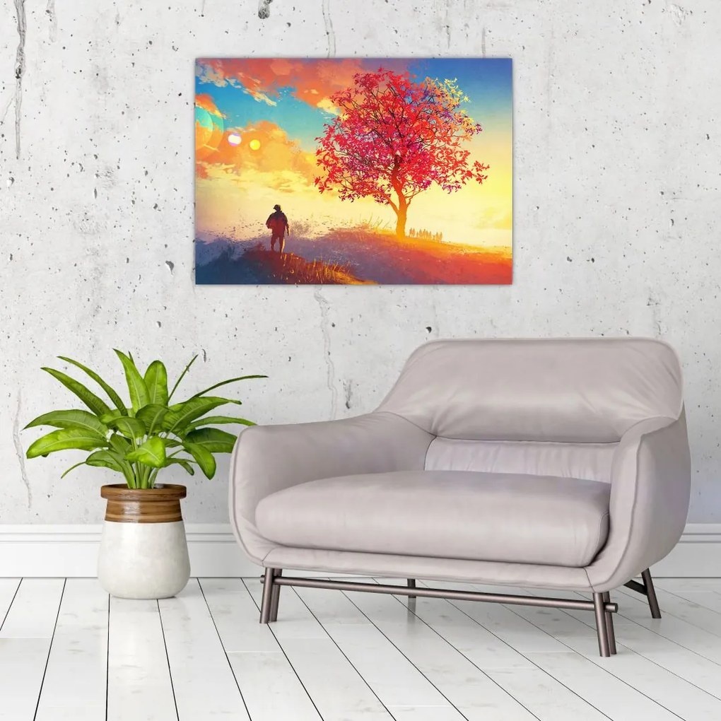 Tablou - casa în deal (70x50 cm)