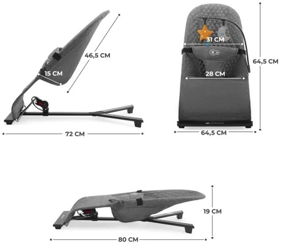 KINDERKRAFT - Leagăn pentru copii MIMI, gri