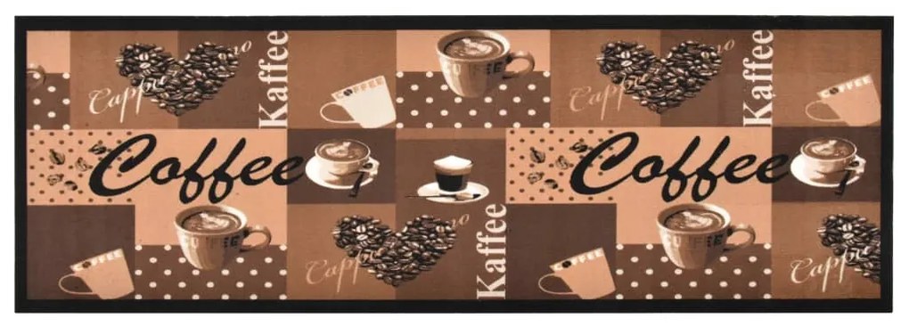 vidaXL Covoraș bucătărie, lavabil, maro model cafea, 60x180 cm