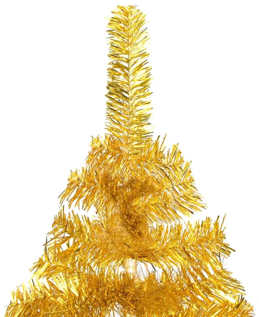 Brad de Craciun artificial cu LED globuri auriu 120 cm PET gold and rose, 120 x 65 cm, 1