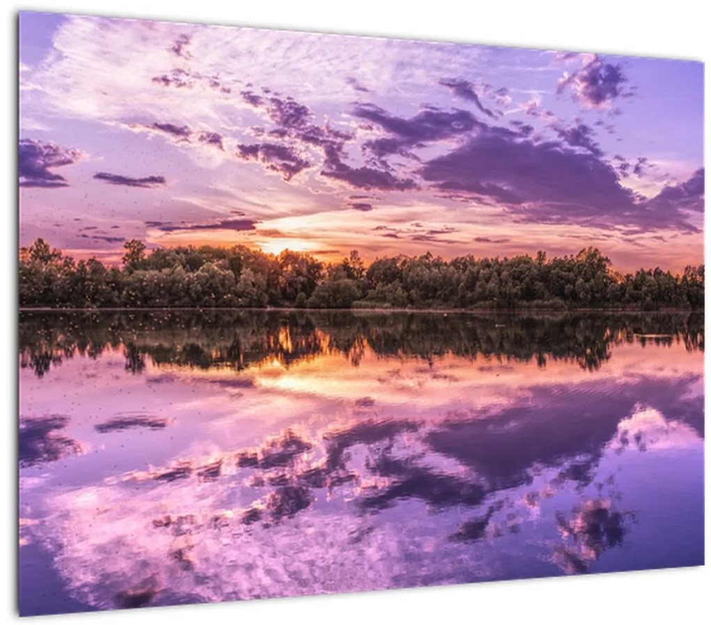 Tablou pe sticlă cu cerul violet (70x50 cm)