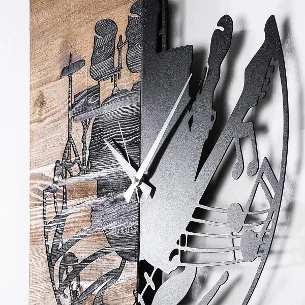 Ceas de perete 60x58 cm 1xAA lemn/metal