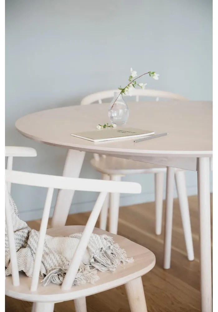 Masă de dining rotundă cu blat cu aspect de lemn de stejar 115x115 cm Yumi - Rowico