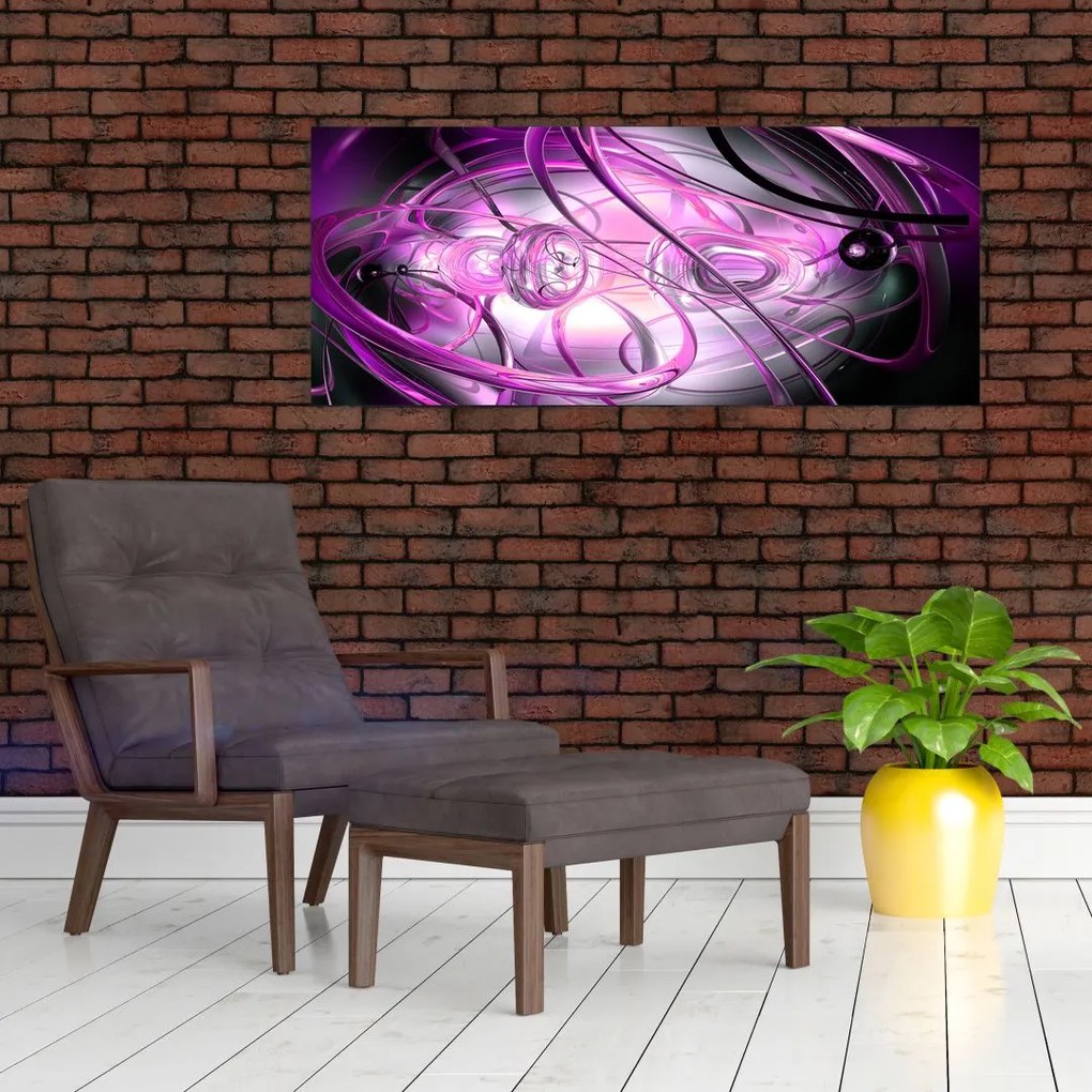 Tabloul cu abstracție frumoasă în violet (120x50 cm)