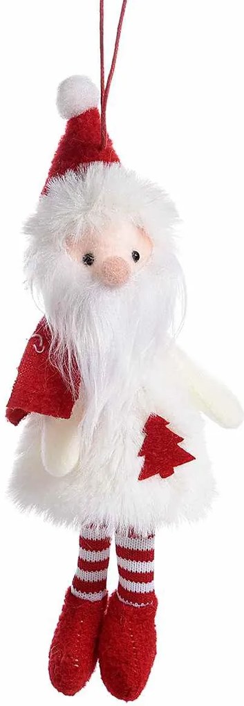 Ornament brad Mos Craciun alb rosu cm 7x20 cm
