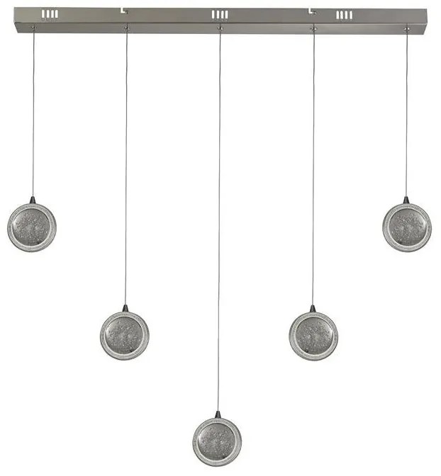 Lustra liniara cu 5 pendule LED Quartz