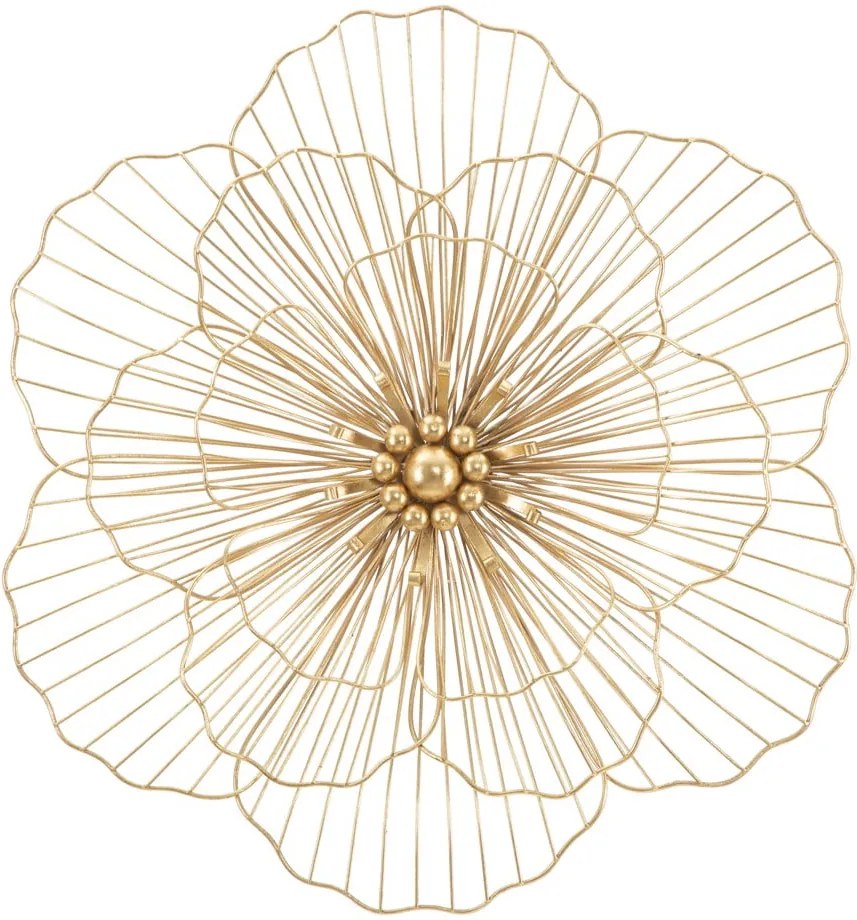 Decorațiune pentru perete Mauro Ferretti Flower Stick, 58,5 x 55 cm, auriu