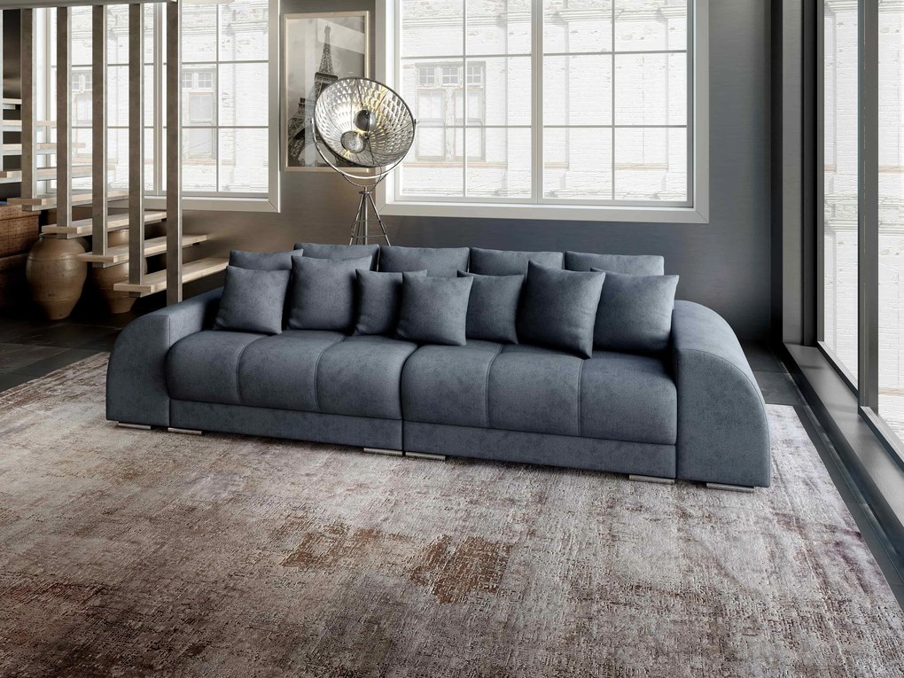 Canapea extensibilă dumonde cu 2 lăzi de depozitare si sezut confortabil din spuma high-density, Verona Enjoy Antracit 310x100 cm