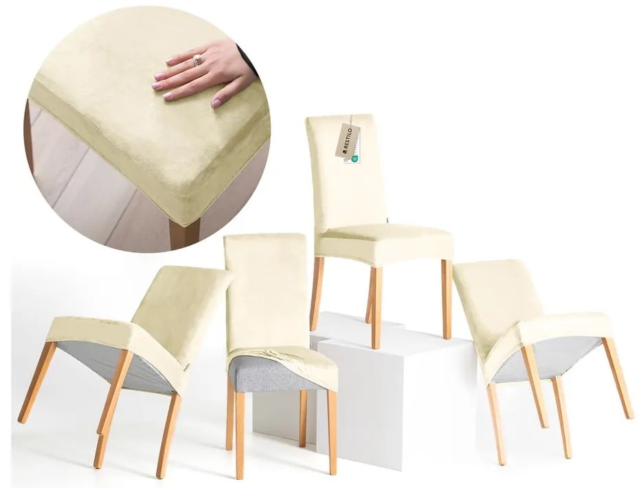 Huse crem 4 buc. elastice pentru scaun 48 cm Sento – Restilo
