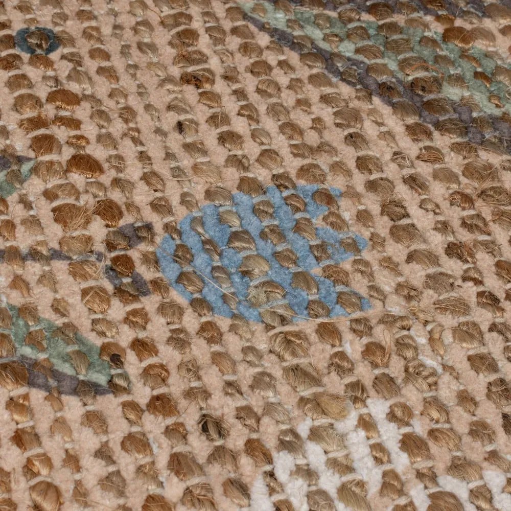 Covor în culoare naturală țesut manual din amestec de iută 200x290 cm Ariana Jute Floral – Flair Rugs