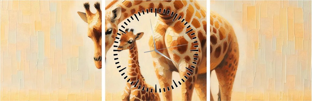 Tablou - Girafe (cu ceas) (90x30 cm)