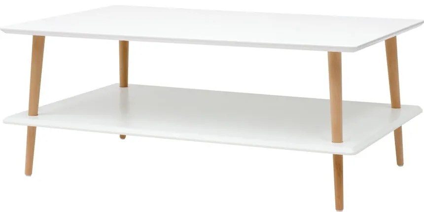 Măsuță de cafea cu 2 blaturi Ragaba KORO, alb