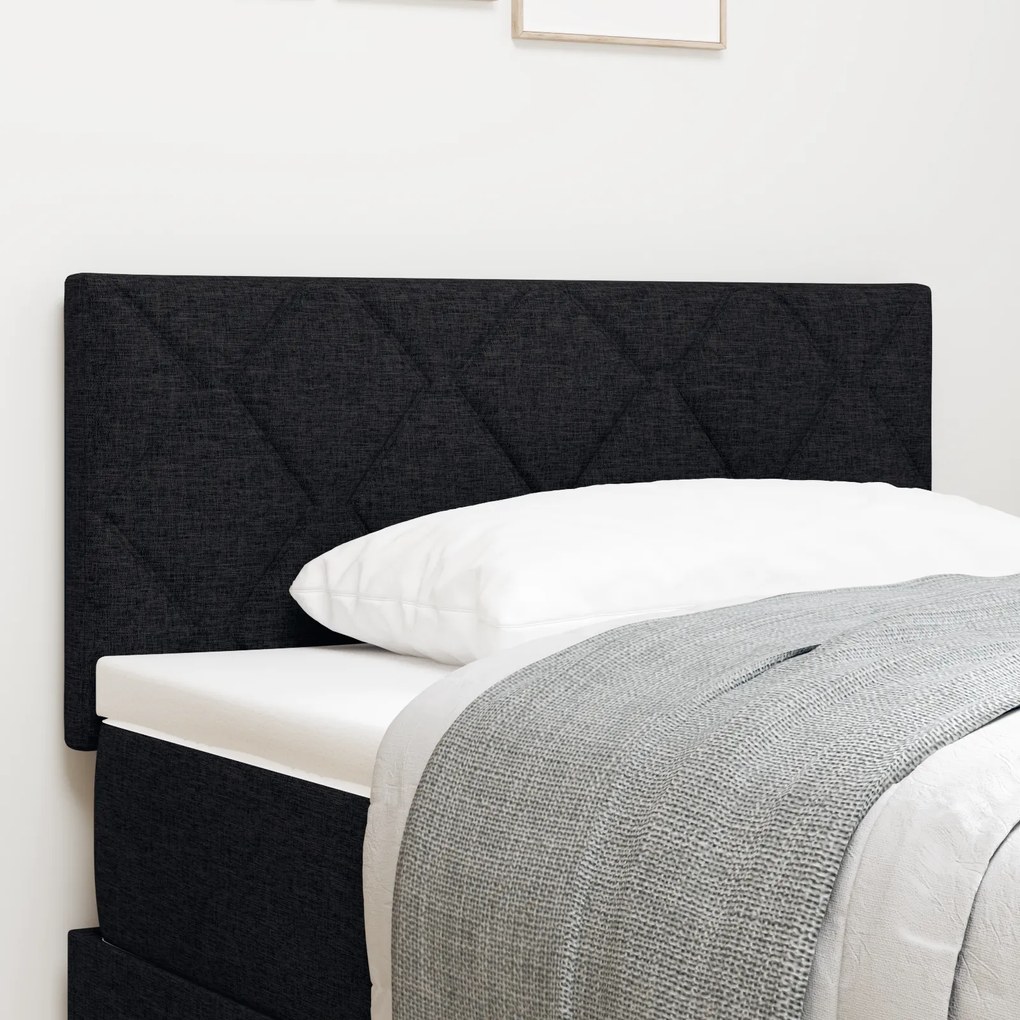 vidaXL Tăblie cap cu lumini cu bandă LED Negru 100 cm țesătură