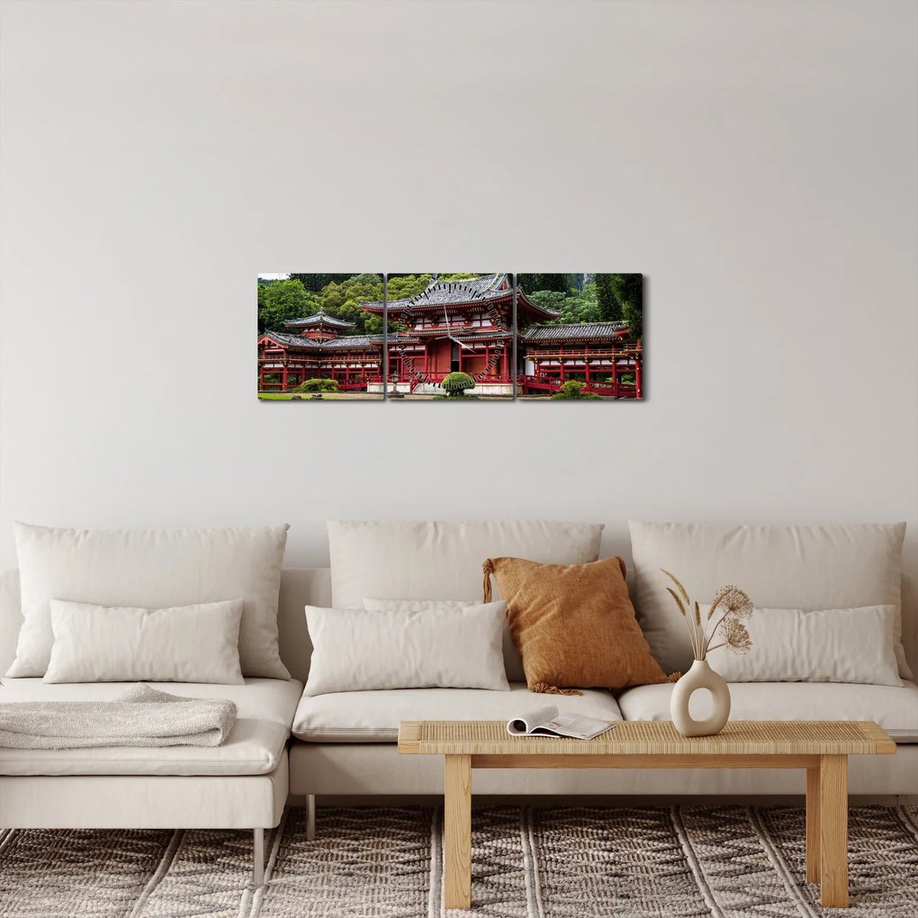 Tablou - arhitectura Chinezească (cu ceas) (90x30 cm)
