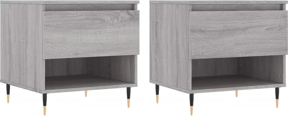 vidaXL Măsuțe de cafea, 2 buc., gri sonoma, 50x46x50 cm, lemn compozit