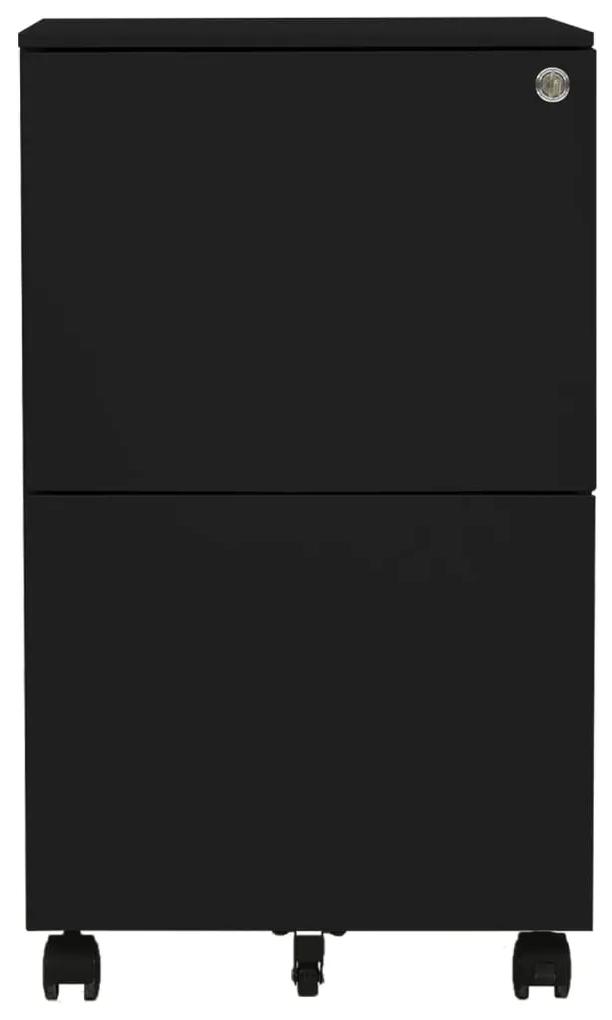 Dulap dosare mobil, negru, 39x45x67 cm, otel Negru
