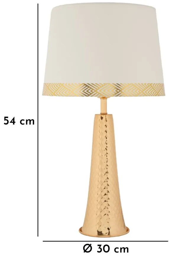 Mauro Ferretti Lampă De Masă Tower Aurie Cm Ø 30X52 | Aosom Romania