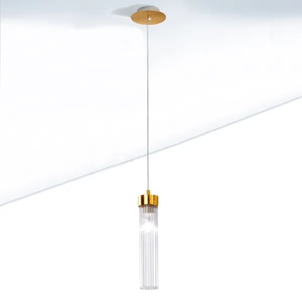 Lustră pe cablu RAGGIO 1xE14/25W/230V 24K aurie Kolarz 6009.30130