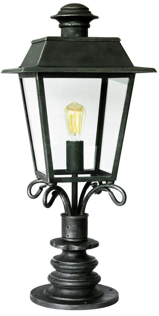 Stalp iluminat exterior din fier forjat, inaltime 84cm, AL 6796
