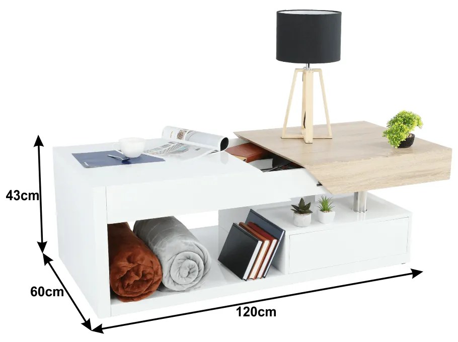Masă de cafea Melinad (stejar sonoma). 744752