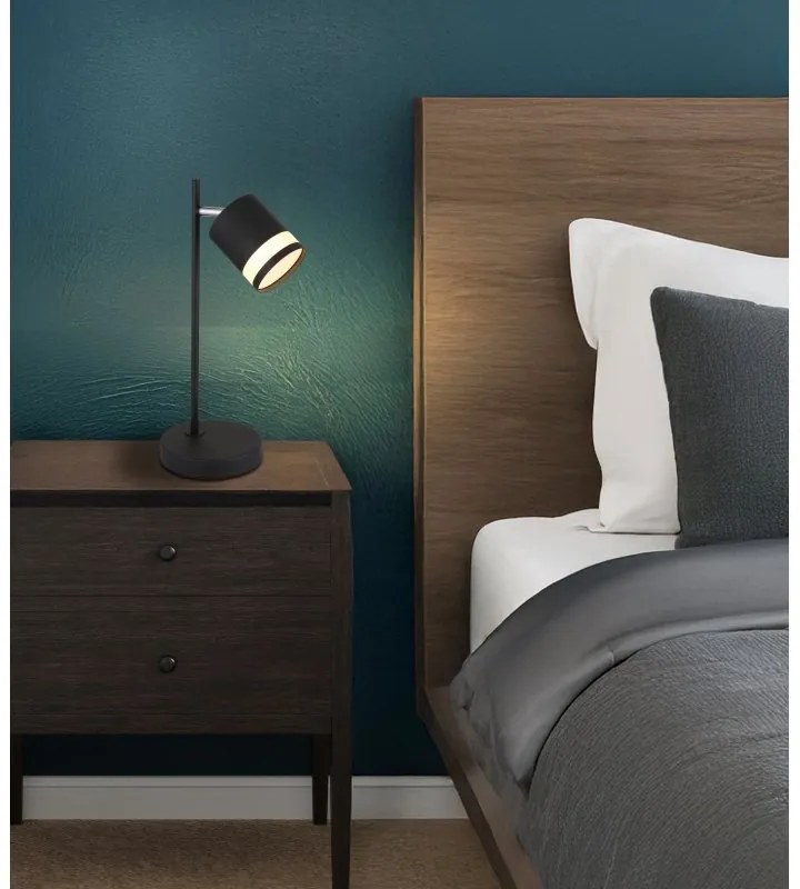 Lampa de masa cu Spot directionabil metal negru LUCERO