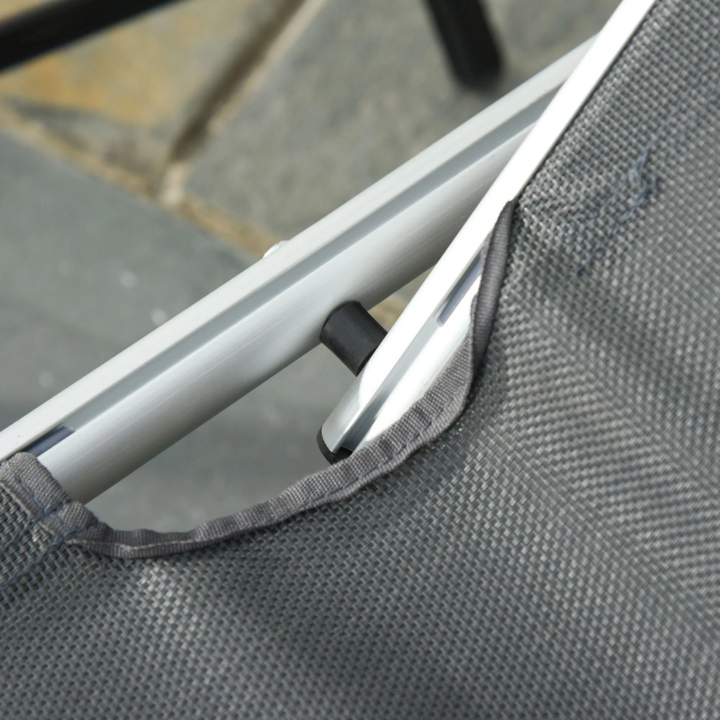 Outsunny Șezlong de plajă, Pliabil cu suport pentru cap, spătar reglabil, aluminiu și textilene, bej | Aosom Romania