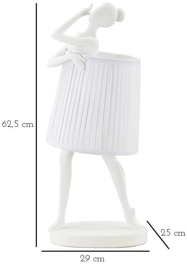 Veioză albă cu abajur textil (înălțime 62,5 cm) Ballet – Mauro Ferretti